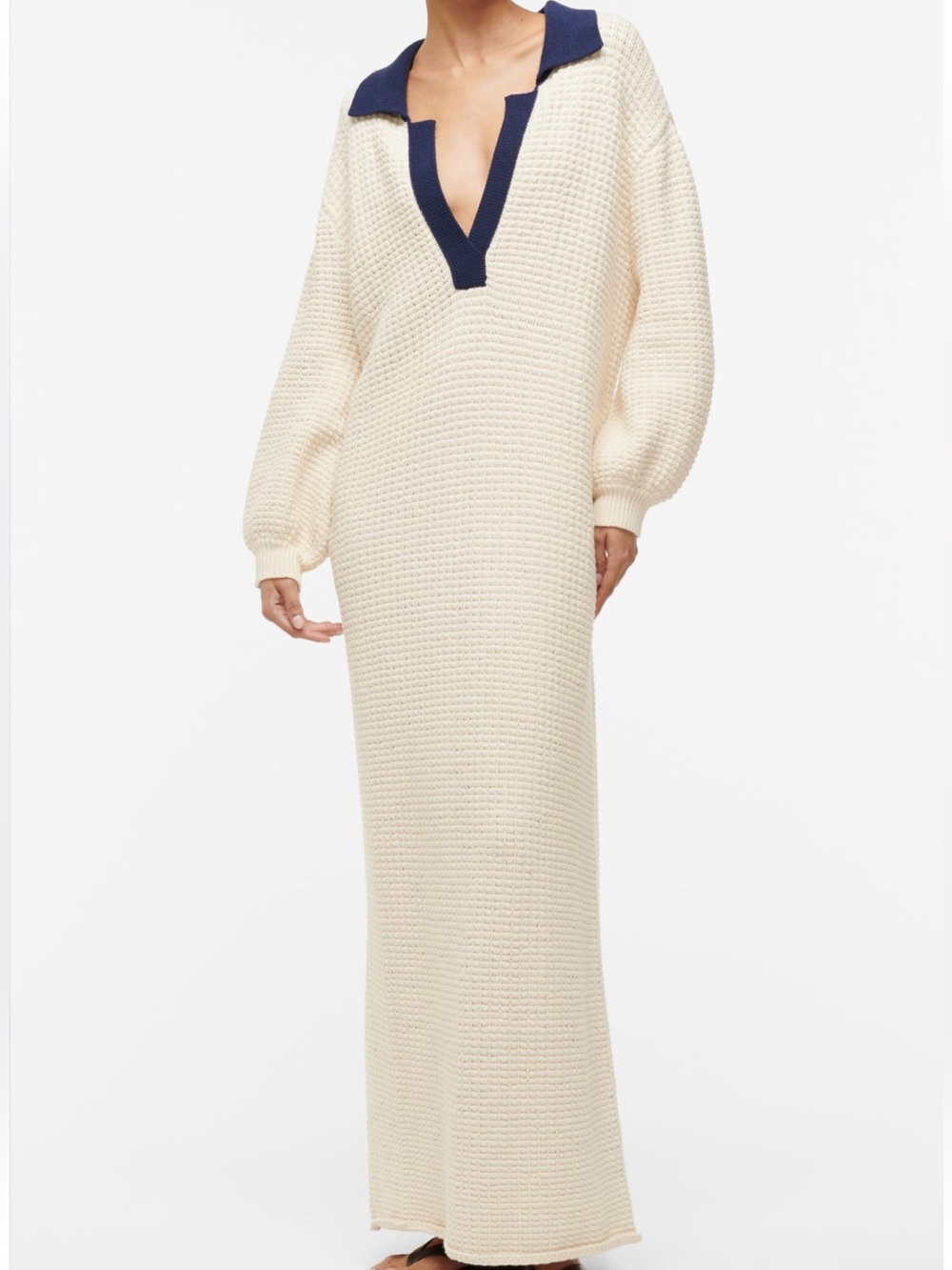 NWT Staud Altea Mini Dress in Ivory/Navy Size Medium